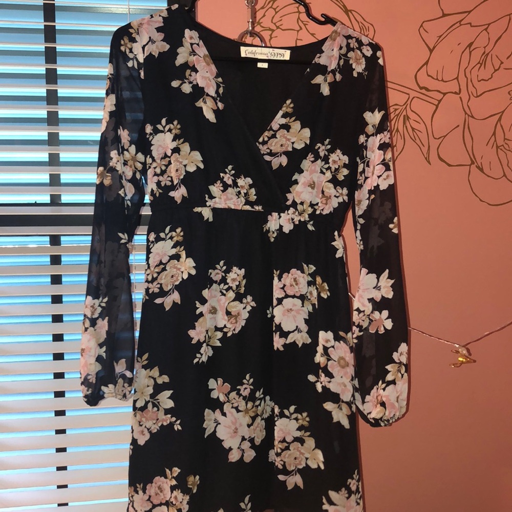 Black and pink dress